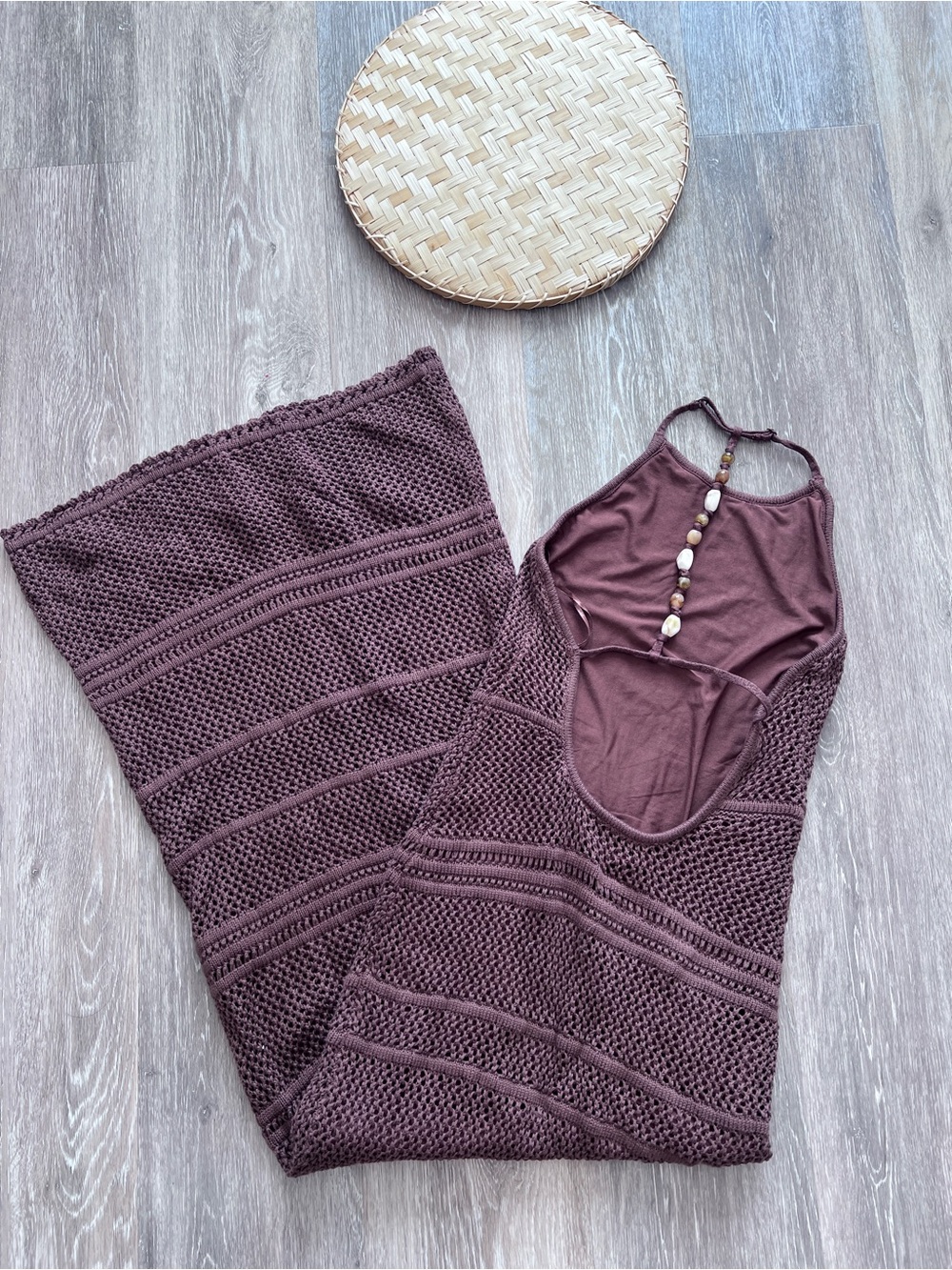 Abercrombie & Fitch Brown Crocheted Maxi Dress - Picture 6 of 7
